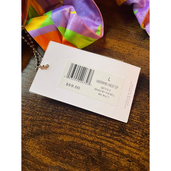 WeWoreWhat Saved by the Bell Bra Top Bustier Colorful NWT sz L - Picture 6 of 6